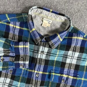 Mens Carbon2Cobalt Plaid Flannel Long Sleeve Button Up Shirt Size Large